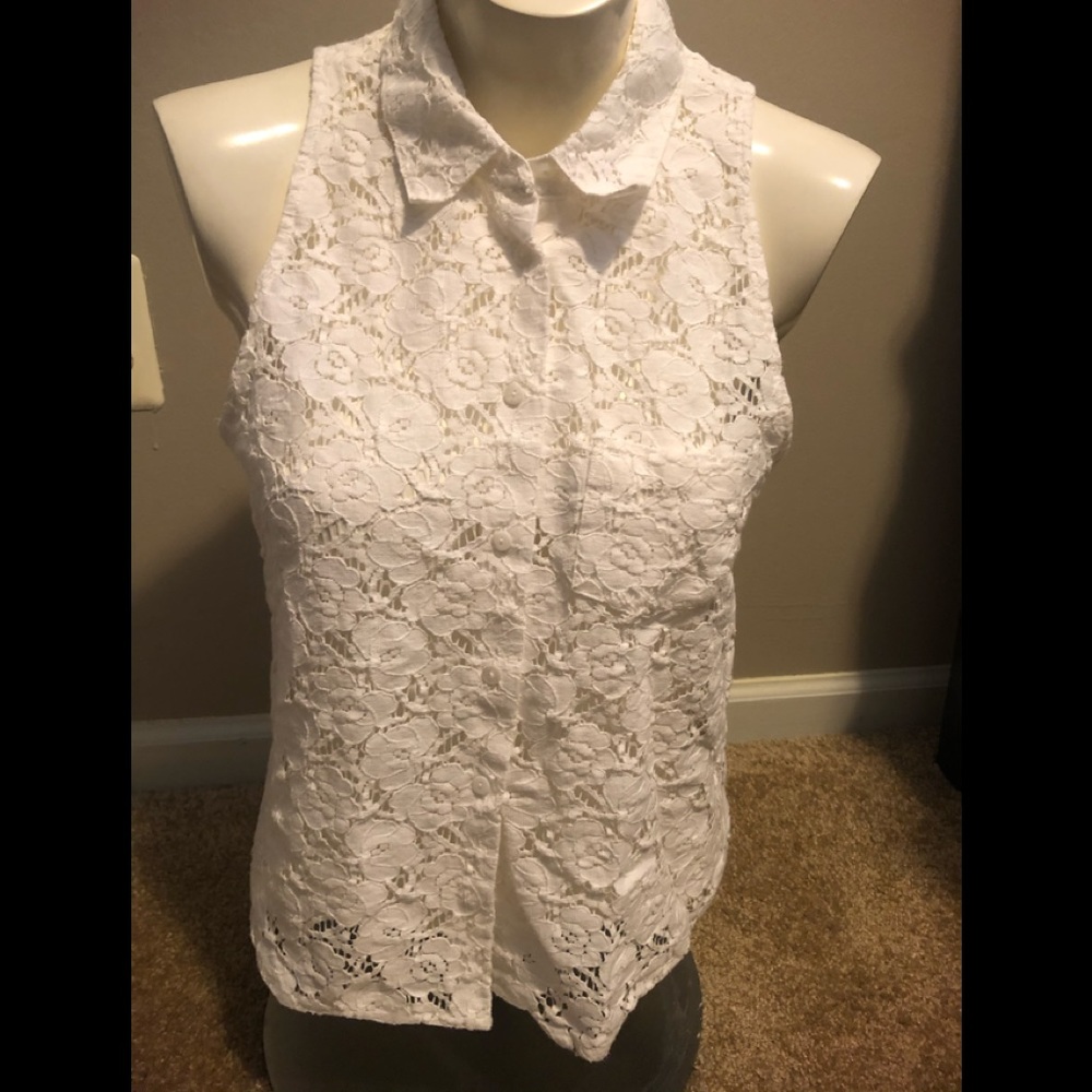 Equipment Femme white lace top medium